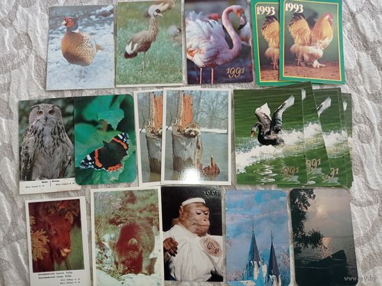 Календарик СССР,  природа, птицы, животные
