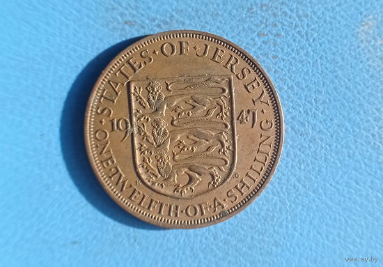 Джерси остров 1/12 шиллинга (1 пенни) 1947 год Георг VI состояние