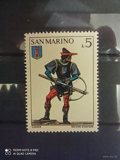 Сан -Марино, 1973 г.Униформа - Арбалетчик замка Серравалле