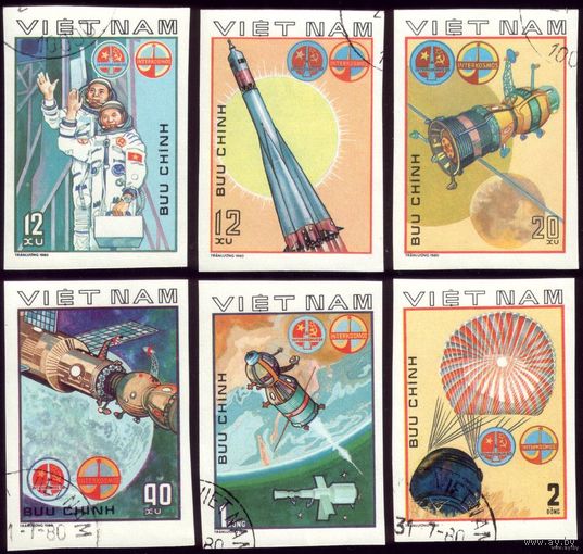 6 марок 1980 год Вьетнам Космос 1104-1109 U