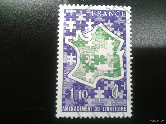 Франция 1978 карта в виде пазлов