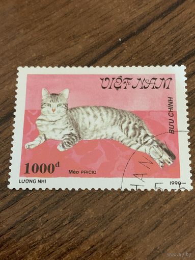 Вьетнам 1990. Породы кошек. Meo Pricio. Марка из серии