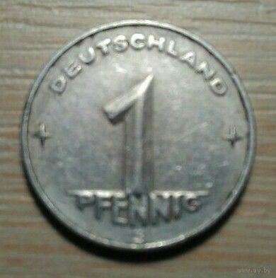 1 пфеннинг ГДР 1953 монетный двор "е"