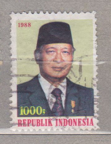 Известные люди личности Президент Сукарто Индонезия 1988 год лот 1012