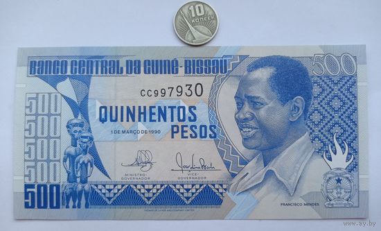 Werty71 Гвинея - Биссау 500 песо 1990 UNC банкнота Бисау