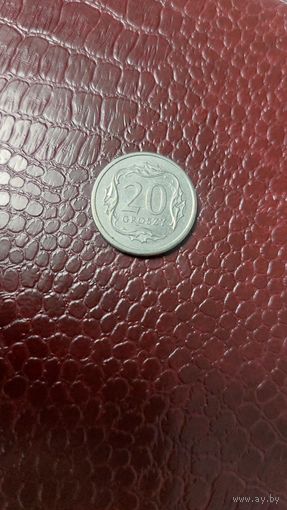 Монета 20 грошей 2000г. Польша. Хорошая!