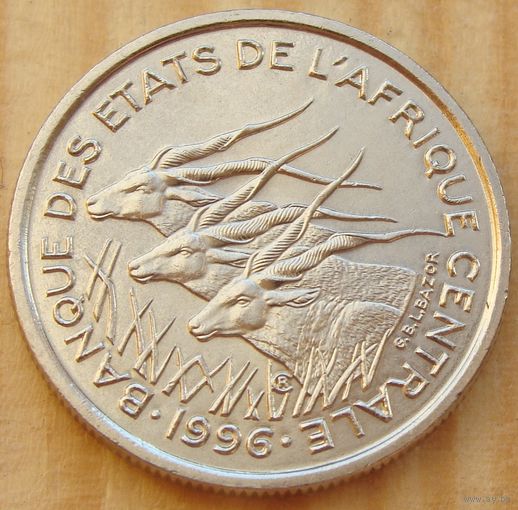 Центрально Африканские Штаты.  50 франков 1996 года  KM#11  Тираж: 5.900.000 шт