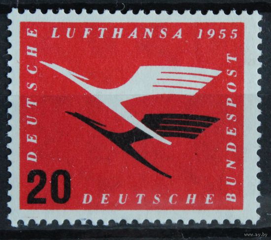 Перезапуск немецкой авиакомпании Lufthansa, Германия, 1955 год, 1 марка