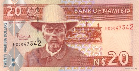 Намибия 20 долларов образца 2002 года UNC p6b