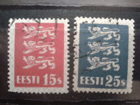 Эстония 1935 стандарт, герб полная серия Михель-3,5 евро гаш