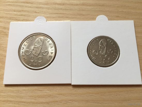 Новые Гебриды (теперь Вануату) Полный годовой набор 1973 года - 20, 10 и 2 франка. Итого - 3 шт.