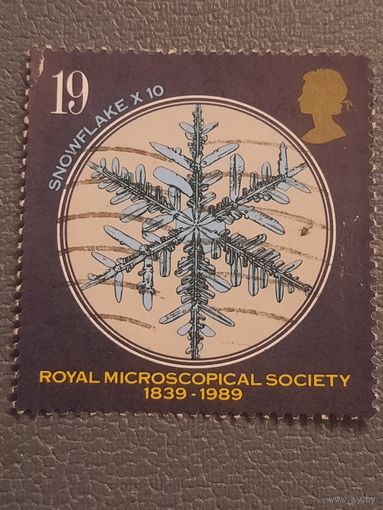 Великобритания 1989. Изучение кристалов снега. Королевское сообщество Микроскоперов