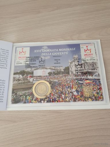 Ватикан 2 евро 2011 юбилейная (Буклет с марками)