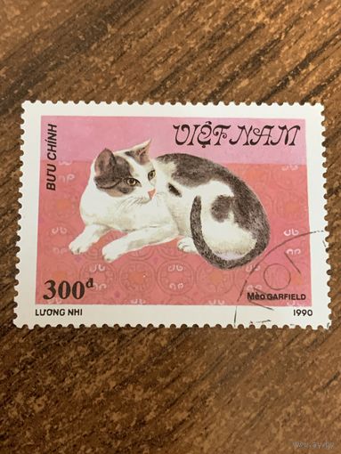 Вьетнам 1990. Породы кошек. Meo Garfield. Марка из серии