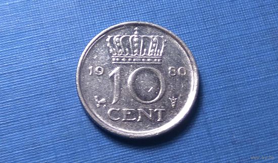 10 центов 1980. Нидерланды.