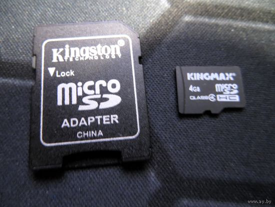 Карта памяти KingMax microSDHC 4GB (с адаптером) 4 class