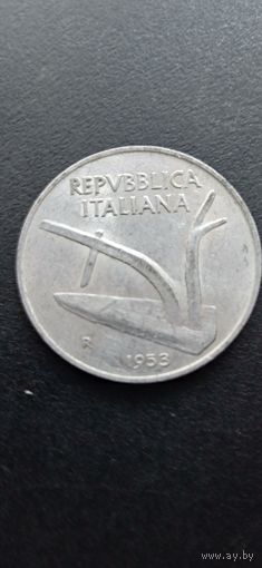 Италия 10 лир 1953 г.