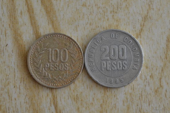 Колумбия 100 и 200 песо 1995