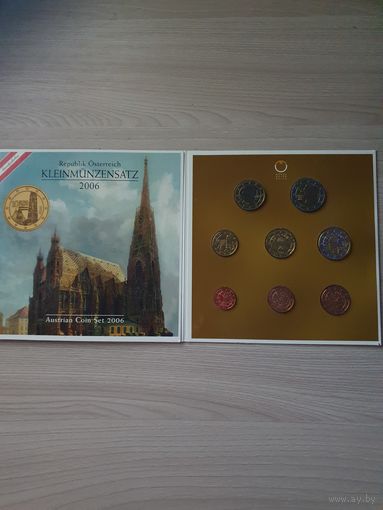 Австрия 2006 г. Официальный набор монет евро от 1 цента до 2 евро (8 монет; 3,88 евро)
