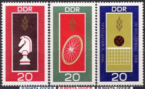 ГДР Германия 1969 чемпионат мира по шахматам среди студентов, велоспорт, волейбол 1491-3**