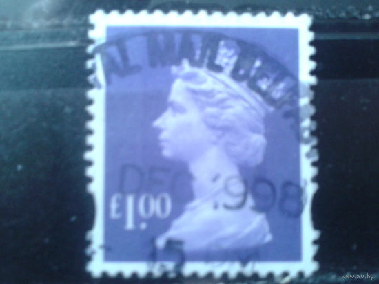 Англия 1995 Королева Елизавета 2  1 фунт стерлингов  Михель-2,0 евро гаш