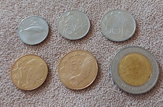 Намибия набор 6 монет 2000-2015