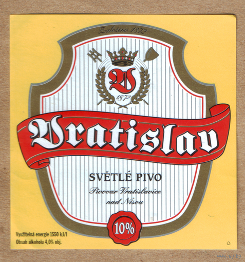 Этикетка пива Bratislau Е413