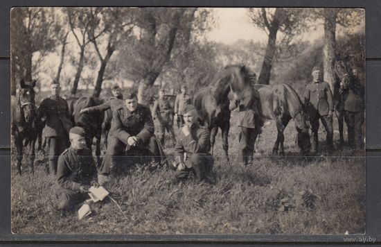 Военные с лошадьми Униформа Армия 1927 Даугавпилс Латвия Почтовая Карточка Фотооткрытка Открытка Фото 1 шт