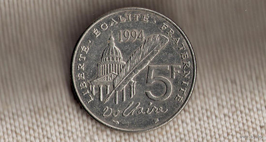 Франция 5  франков 1994/300 лет со дня рождения Вольтера/Xx
