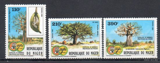 Заповедные деревья Нигер 1985 год серия из 3-х марок