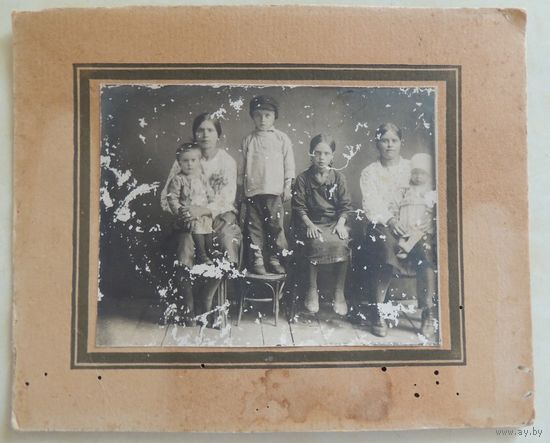 Фото старинное "Сестры с детьми", до 1917 г.