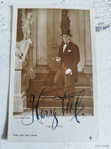 Автограф Гарри Пила на открытке изд. ROSS, 1930-е
