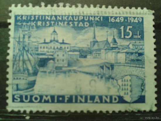 Финляндия 1949 300 лет городу, герб города, парусник