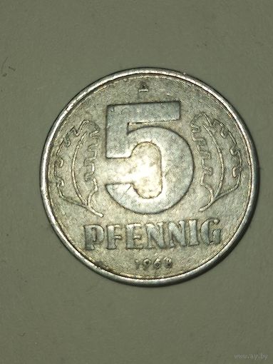 5 пфенингов 1968 ГДР