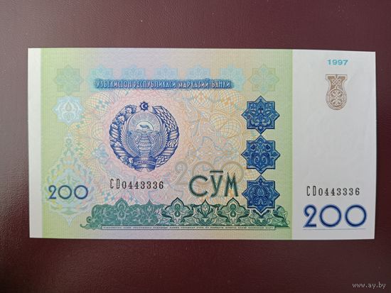 Узбекистан 200 сумов 1997 UNC (Брак)