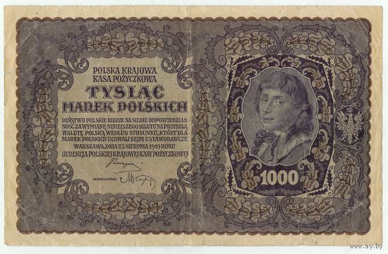 Польша, 1000 марок польских 1919 год.
