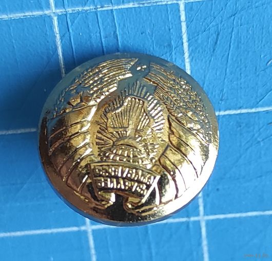 Пуговица металлическая с гербом Республики Беларусь малая