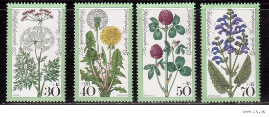 Германия(ФРГ)-1977,(Мих.949-952), **,  Флора,Цветы