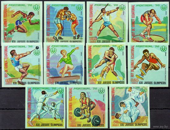 Спорт Экваториальная Гвинея  1976 год серия из 11 б/з марок (М)