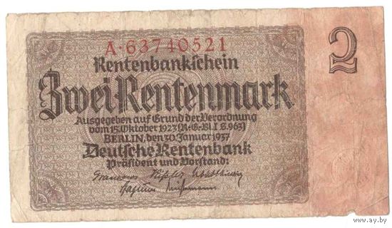 Германия 1937 г. 2 марки