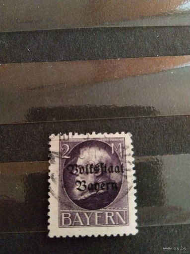 1919 республика Бавария мих 129IA оценка 20 евро король Леопольд 3 надпечатка (2-8)