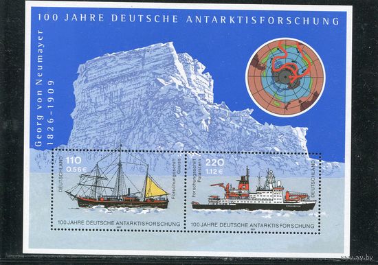 Германия. 100 лет немецкой антарктической экспедиции, блок