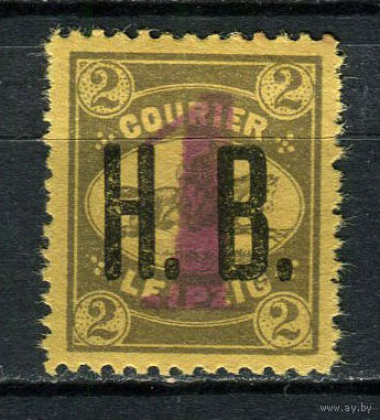 Германия - Лейпциг (E.) - Местные марки - 1893 - Надпечатка  H. B. и нового номинала 1PF на 2Pf - [Mi.11] - 1 марка. MH.  (Лот 84CY)