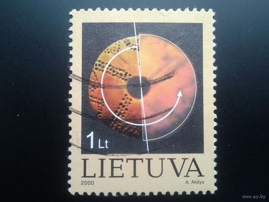 Литва 2000 На рубеже тысячелетий, миллениум Михель-1,2 евро гаш