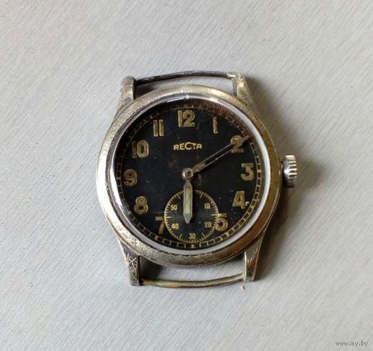 Часы наручные мужские "RECTA" (Корпус- Германия; механизм- Швейцария), 40-е годы.