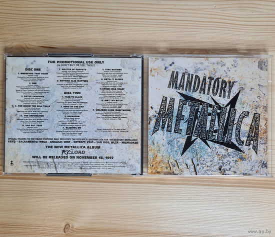 Metallica - Mandatory Metallica (2 x Promo CD, USA, 1997, лицензия)