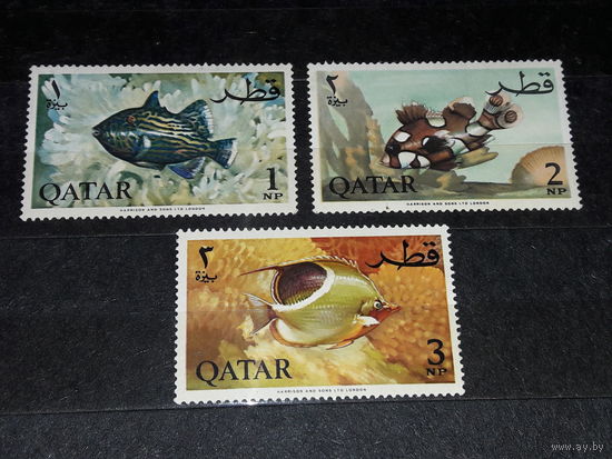 Катар 1965 (1966) Фауна Рыбы 3 чистые марки