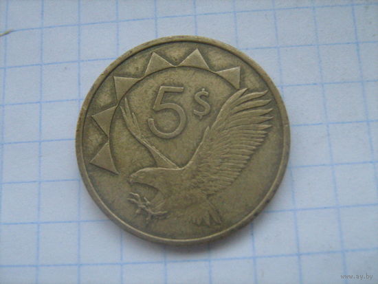 Намибия 5 долларов 1993г.km5