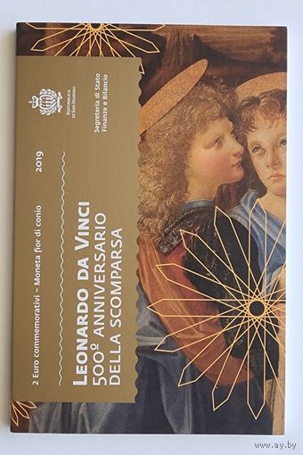 Сан-Марино 2 евро 2019 500 лет со дня смерти Леонардо да Винчи BU в буклете