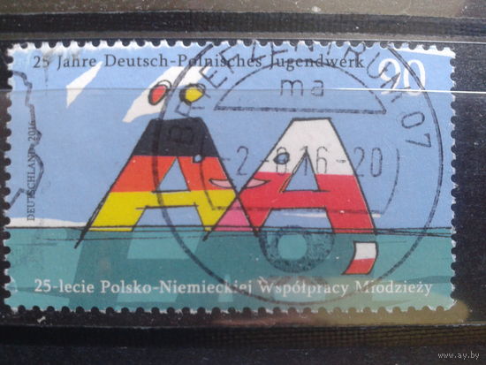 Германия 2016 Буквы в цветах флагов Германии и Польши Михель-1,8 евро гаш